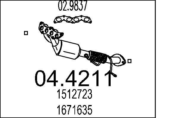MTS Catalytic converter 04.4211 Ford KUGA MTS catalytic converter 044211