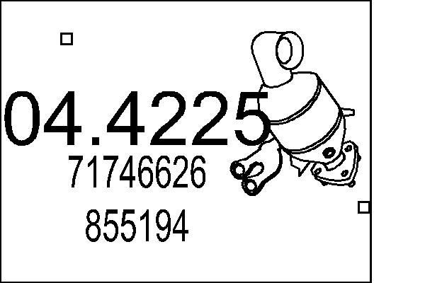 MTS Katalysator 04.4225 Universele katalysator MTS SIGNUM 04.4225 goedkoop