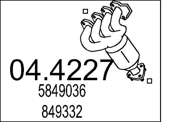 MTS Katalysator 04.4227 Udstødning katalysator MTS KARL 04.4227 billig