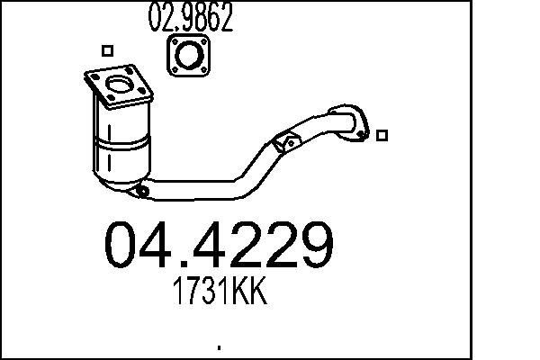 MTS Catalizzatore 04.4229 04.4229 MTS Convertitore catalitico PEUGEOT prezzo