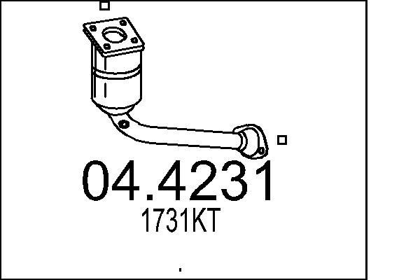 MTS Catalizzatore 04.4231 04.4231 MTS Marmitta catalitica PEUGEOT prezzo