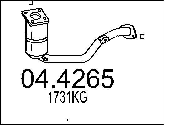 MTS Catalyseur 04.4265 Silencieux de catalyseur MTS VISA 04.4265 pas cher