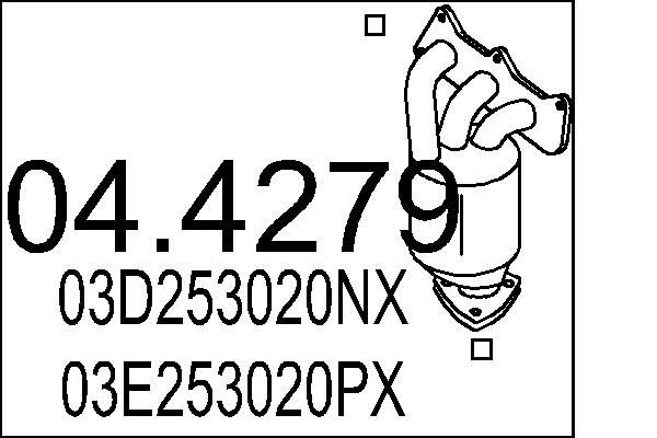 MTS Katalysator 04.4279 04.4279 Katalysatoren SKODA FELICIA MTS
