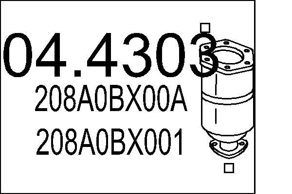 MTS Καταλύτης 04.4303 04.4303 Καταλύτες NISSAN MAXIMA MTS