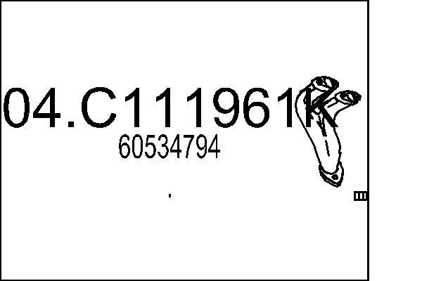 MTS Tubo gas scarico 04.C111961K 04.C111961K costo Tubo gas scarico ALFA ROMEO BRERA MTS