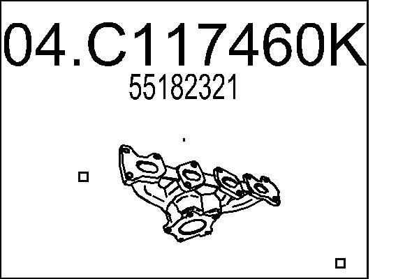 MTS Collettore di scarico 04.C117460K Costo Collettore di scarico MTS LEXUS 04.C117460K