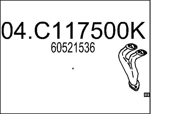 MTS Tubo gas scarico 04.C117500K 04.C117500K costo Tubo gas scarico ALFA ROMEO BRERA MTS