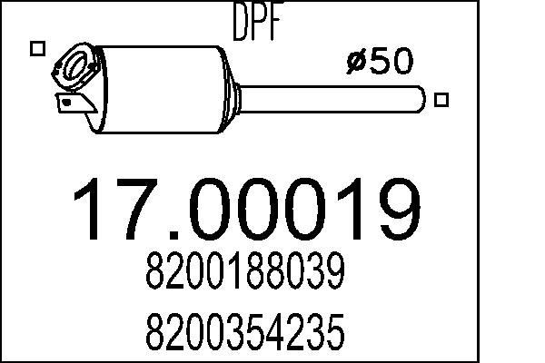 MTS Partikelfilter 17.00019 17.00019 DPF RENAULT KADJAR MTS