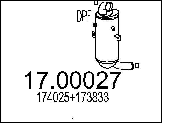 MTS Roetfilter (DPF) 17.00027 Peugeot RCZ Uitlaatgasfilter MTS 17.00027