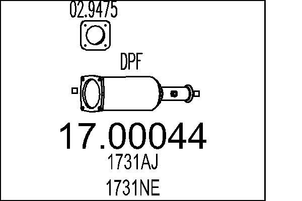 MTS Roetfilter (DPF) 17.00044 Dieselpartikelfilter MTS RCZ 17.00044 goedkoop