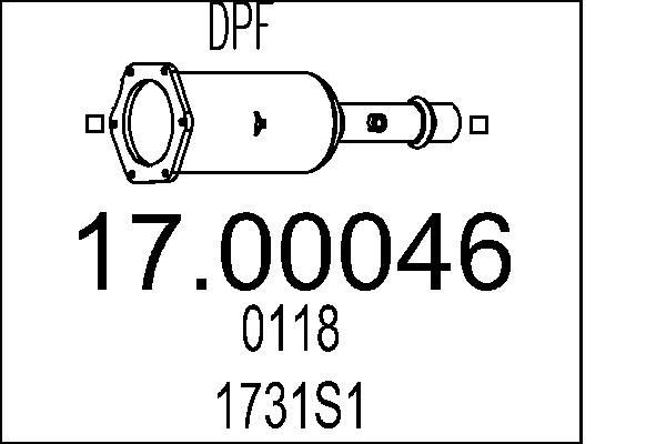 MTS Roetfilter (DPF) 17.00046 DPF filter MTS RCZ 17.00046 goedkoop