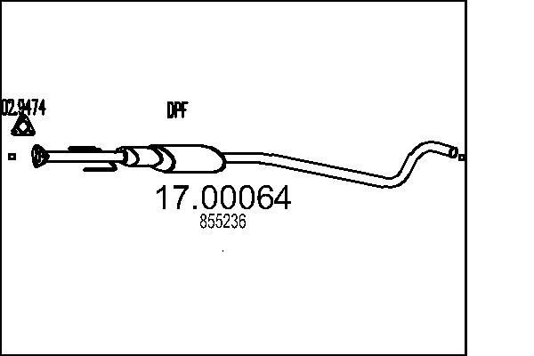 MTS Partikelfilter (DPF) 17.00064 17.00064 MTS dpf OPEL VECTRA
