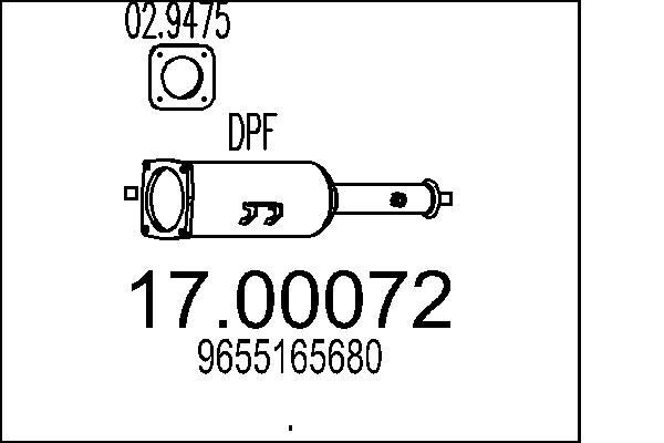 MTS Roetfilter (DPF) 17.00072 17.00072 DPF PEUGEOT RCZ MTS