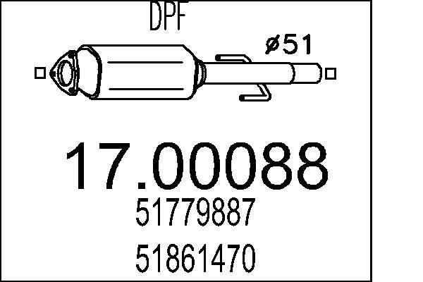 MTS Roetfilter (DPF) 17.00088 17.00088 Roetfilter FIAT DOBLO MTS