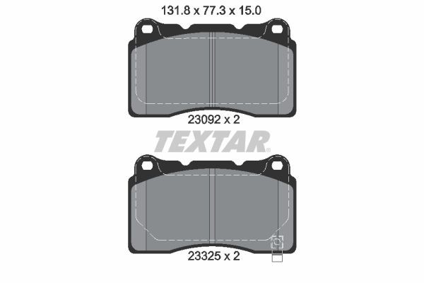 TEXTAR Bremseklodser 2309204 Klodser TEXTAR Subaru WRX 2309204