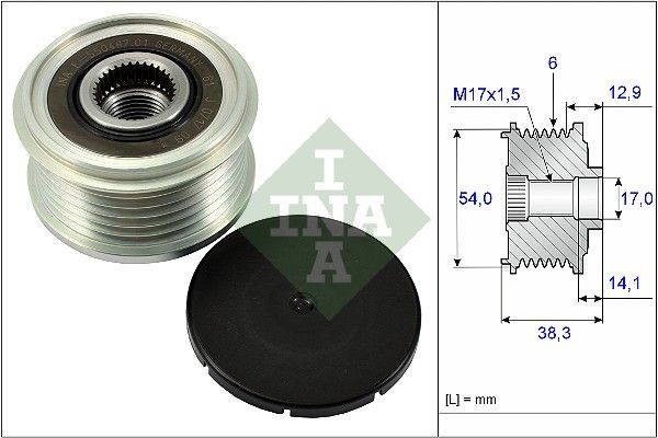 INA Alternator Freewheel Clutch 535 0264 10 535 0264 10 INA freewheel clutch alternator for PEUGEOT 301