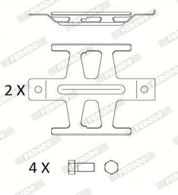 FERODO Accessoireset, schijfremblok FAC174 Kia RIO Accessoireset, schijfremblok FERODO PREMIER FAC174
