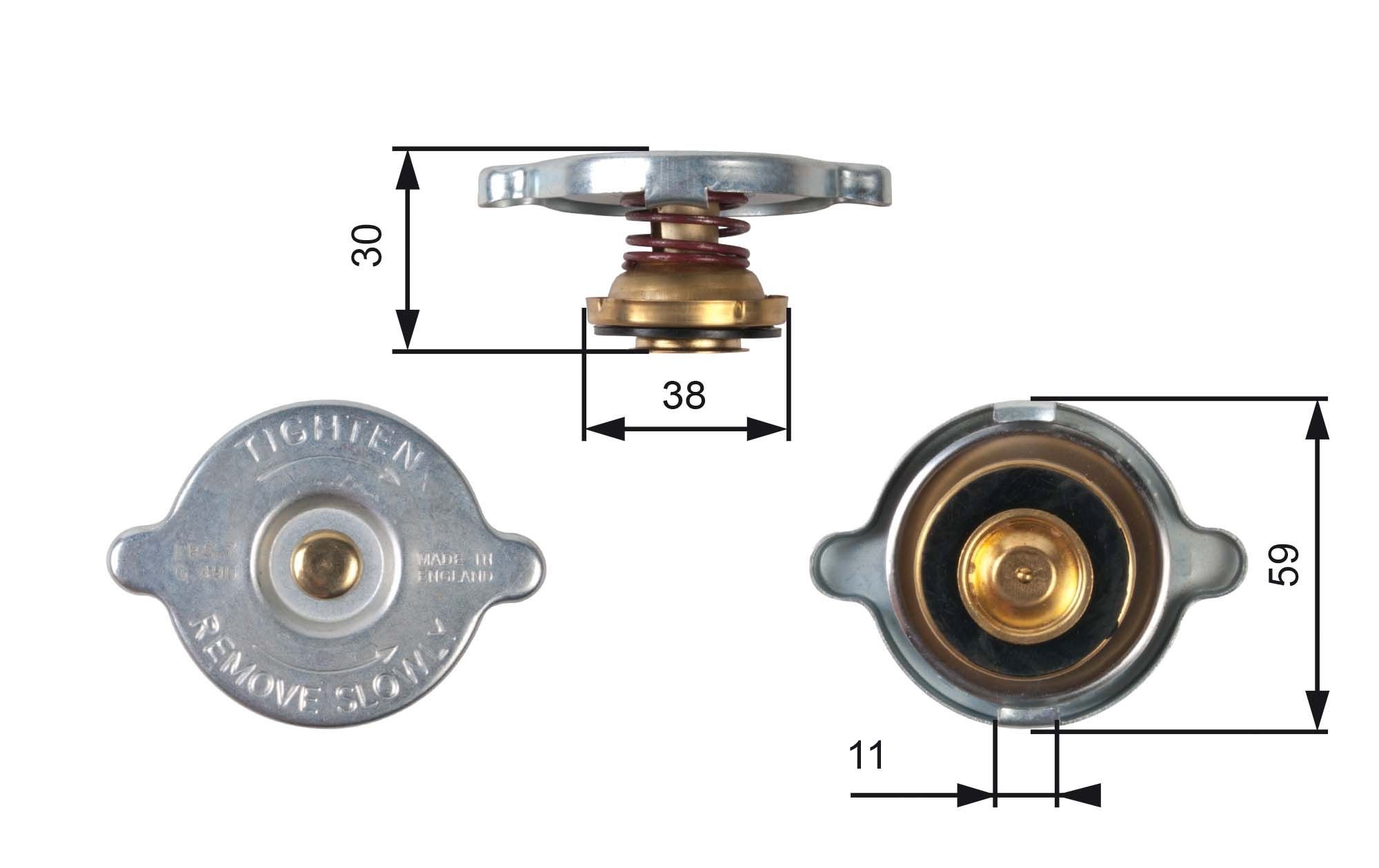 GATES Radiator cap RC102 RC102 GATES radiator cap MERCEDES-BENZ G-Class