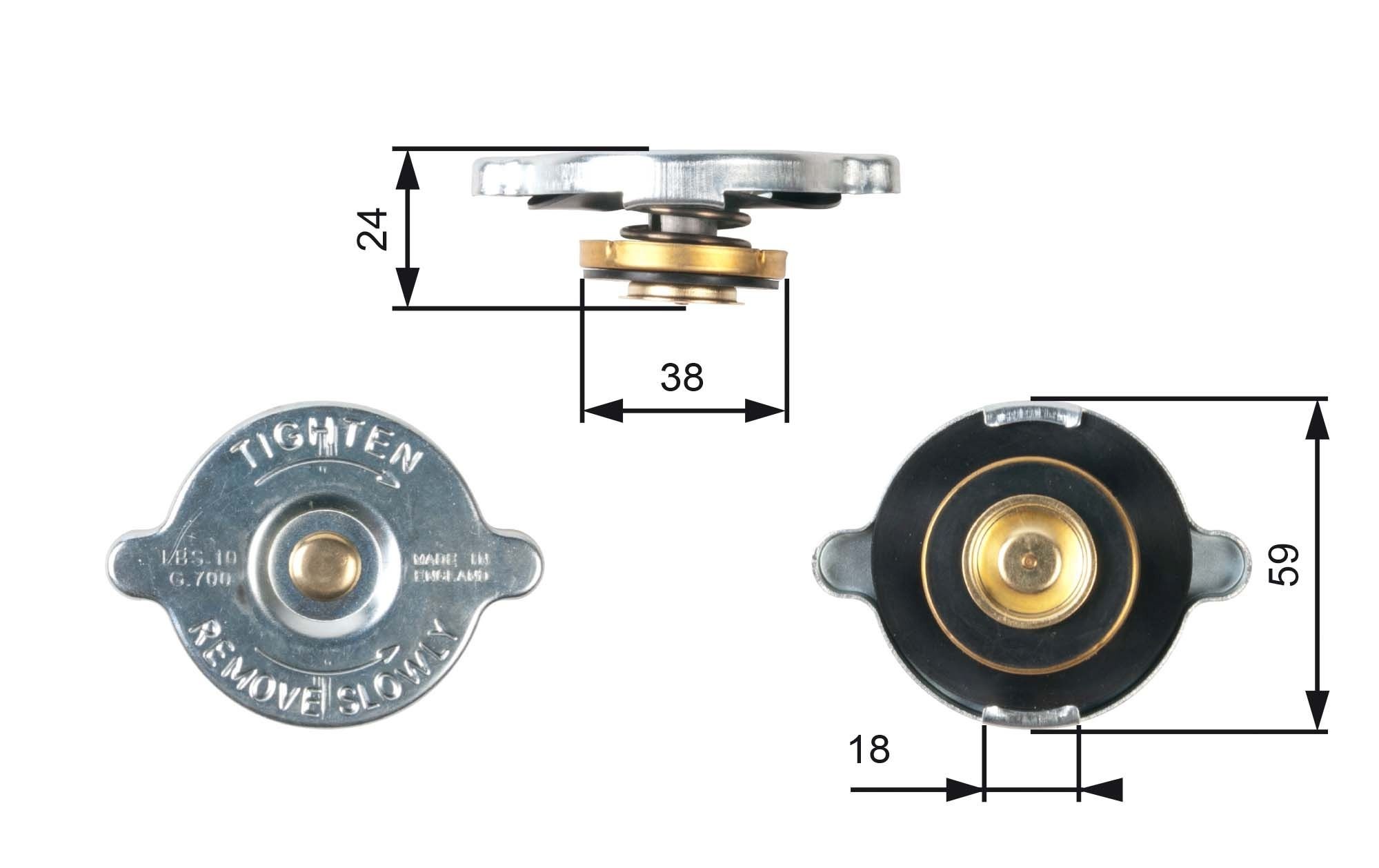 GATES Kühlerdeckel RC111 RC111 Kühlerdeckel MG MGB GATES kaufen