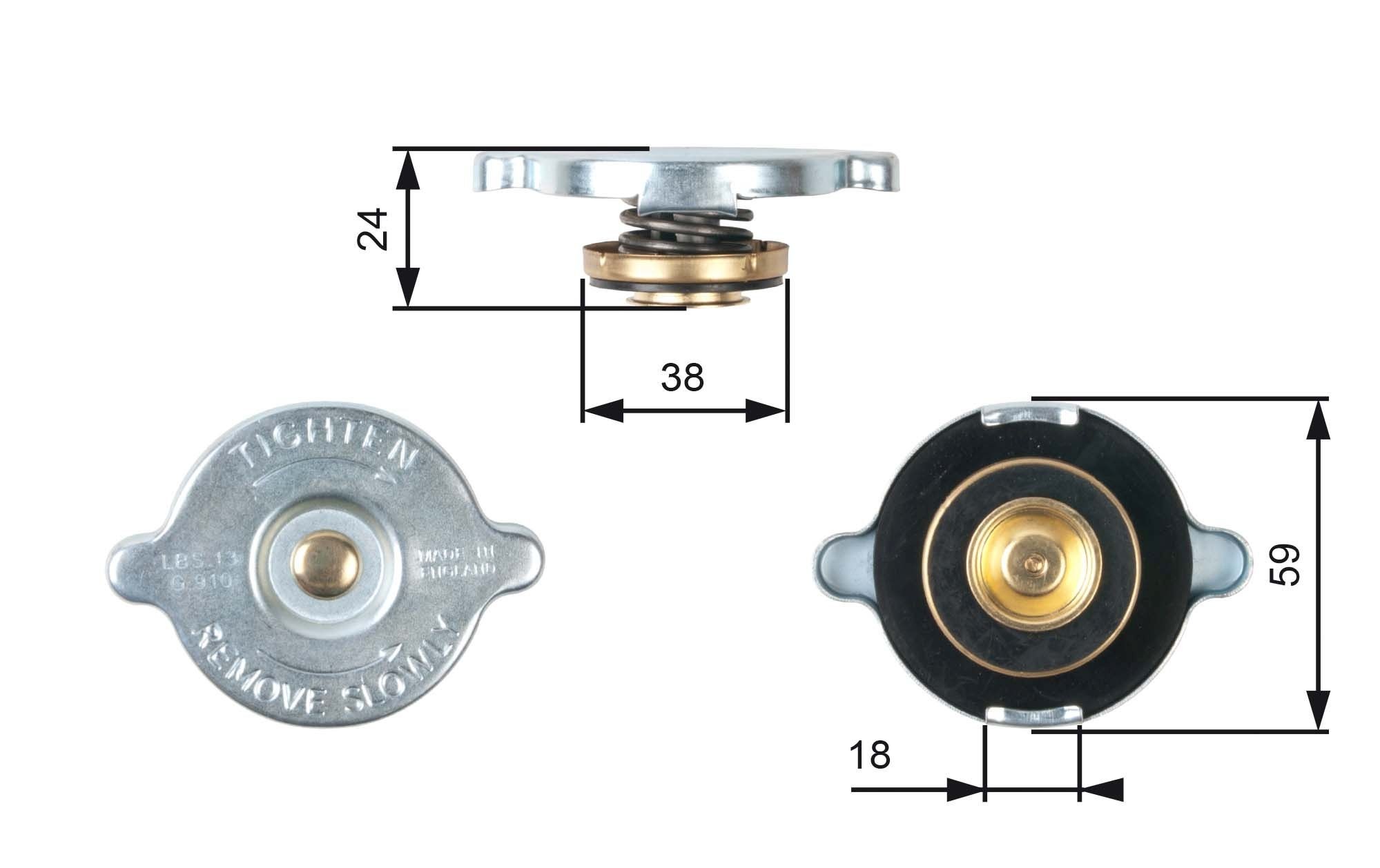 GATES Radiator cap RC112 GATES RC112 genuine Vauxhall CAVALIER pressure cap price