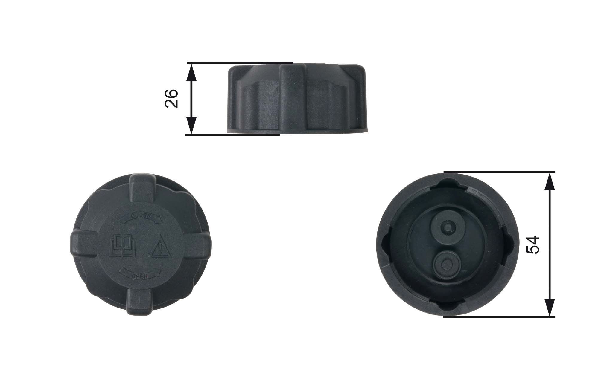 Expansion tank cap GATES RC202 GATES RC202 2023 FIAT TIPO expansion tank cap replacement
