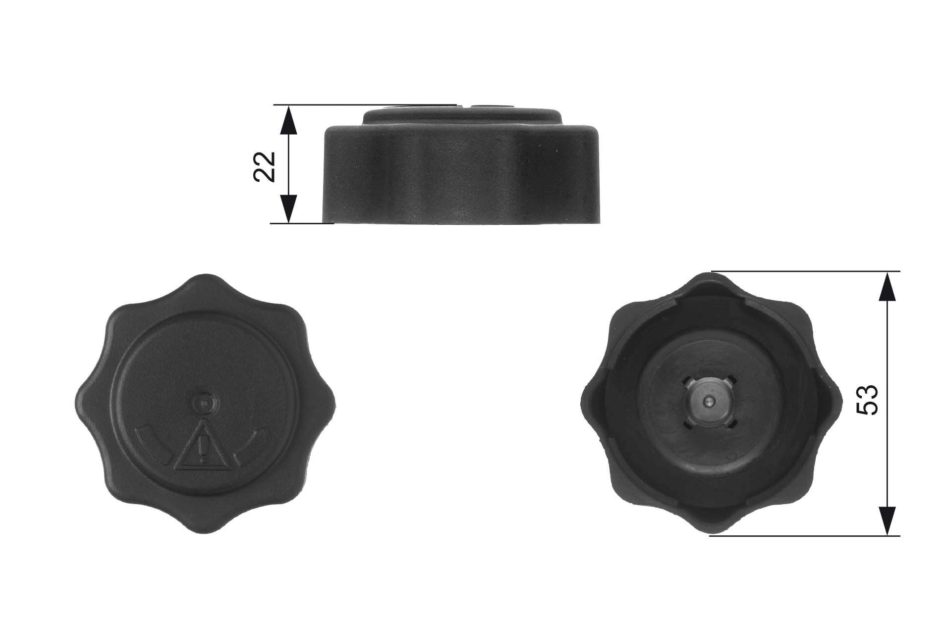 GATES Τάπα κλεισίματος, δοχείο ψυκτικού υγρού RC229 GATES RC229 Τάπα δοχείου παραφλού Honda Civic Sedan σε χαμηλές τιμές