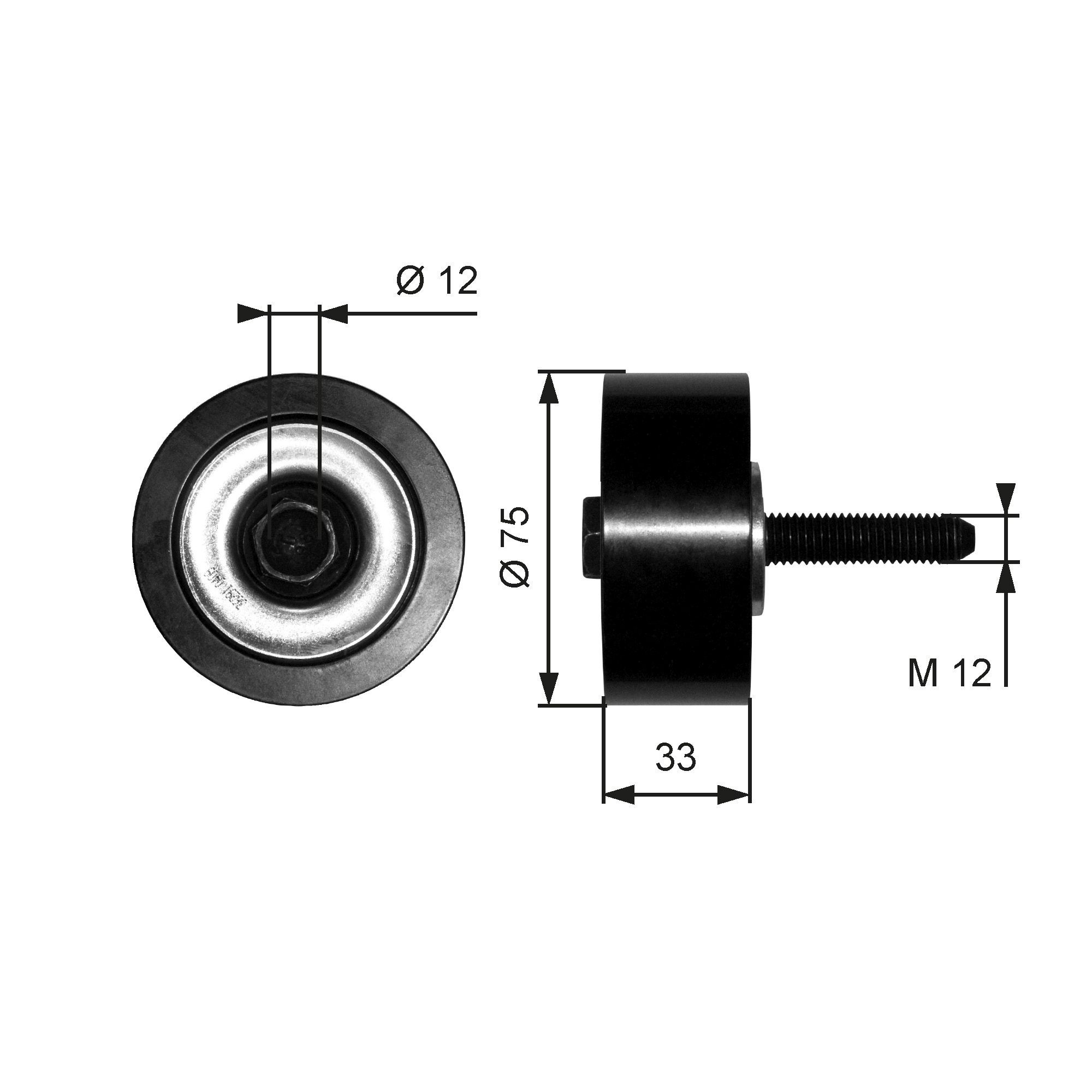 GATES Deflection / Guide Pulley, v-ribbed belt T36291 T36291 GATES guide pulley for ISUZU TROOPER