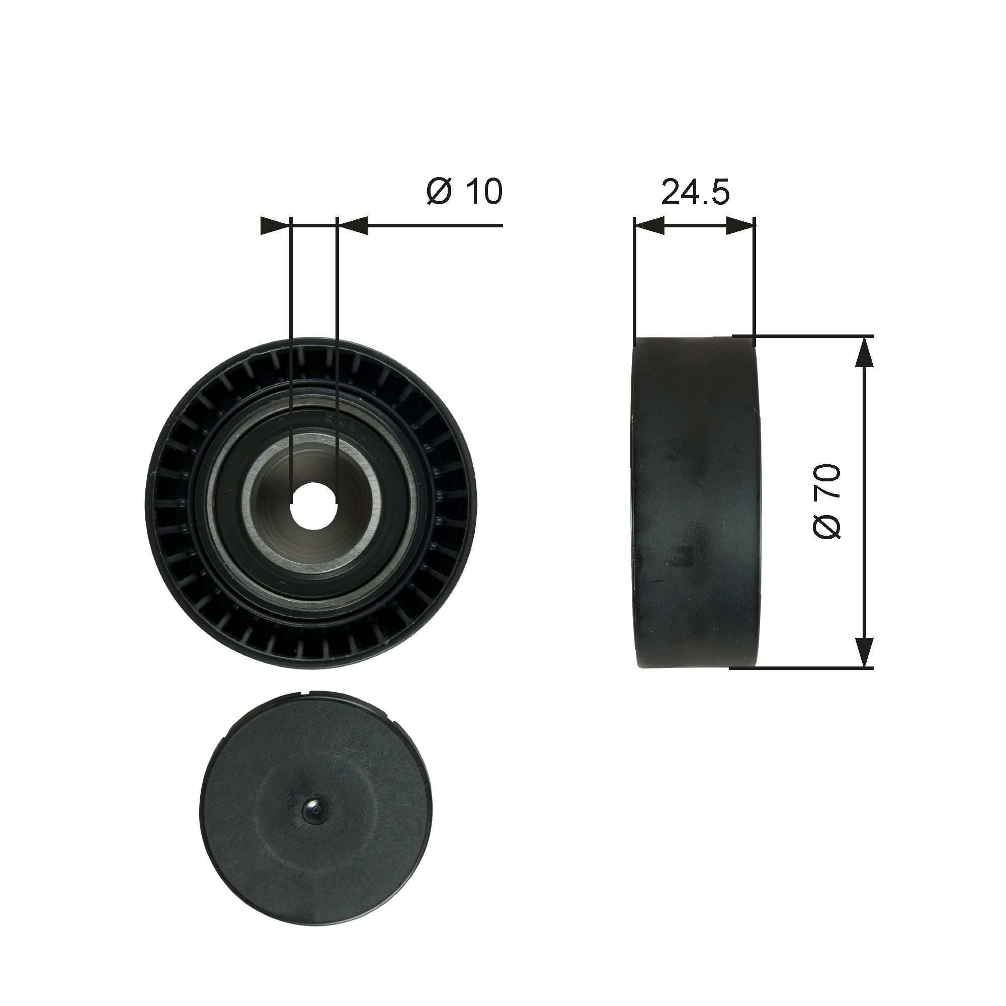 GATES Deflection / Guide Pulley, v-ribbed belt T38071 GATES T38071 genuine Saab 9-3 deflection pulley price