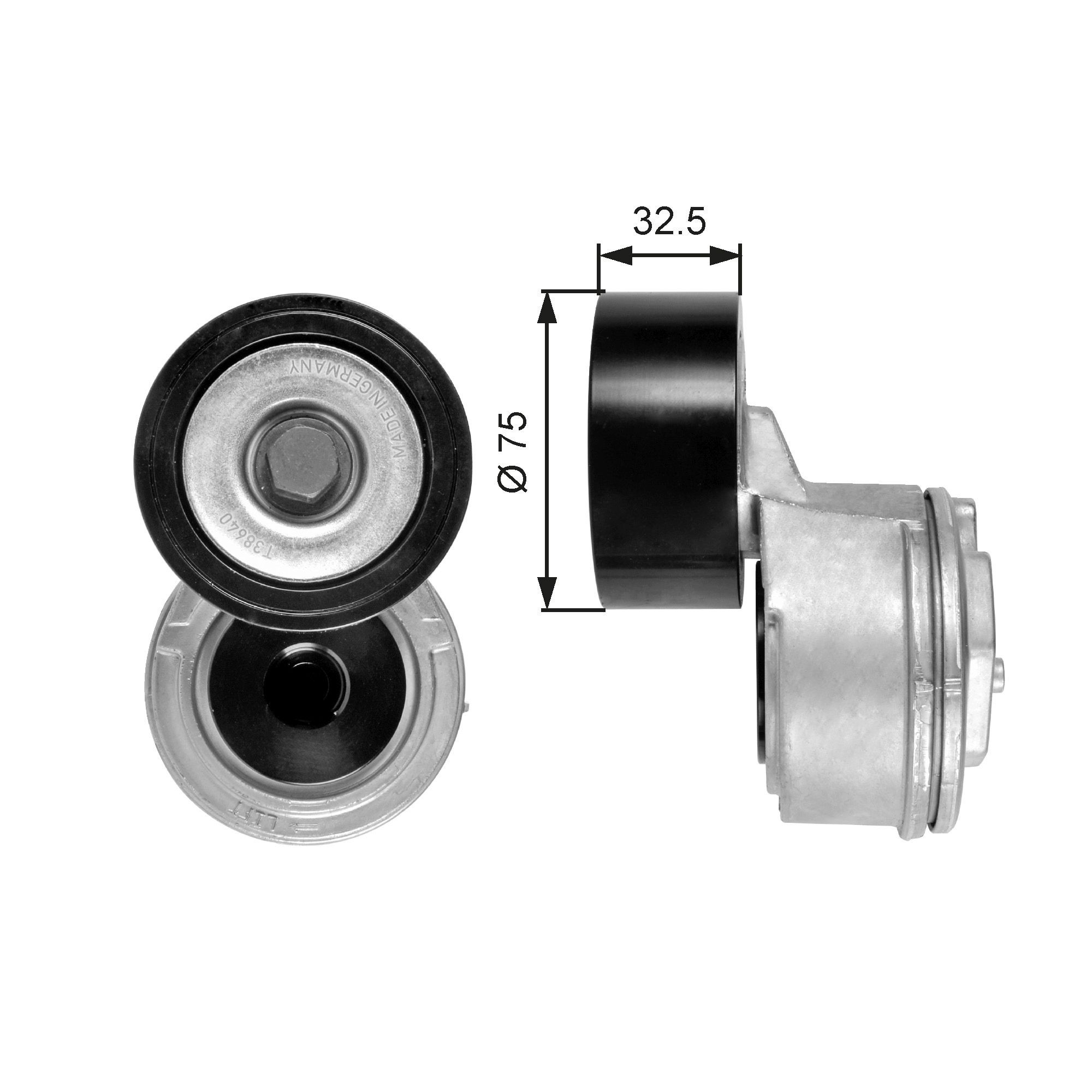 GATES Τεντωτήρας ιμάντα, ιμάντας poly-V T38640 GATES T38640 Βραχίονας σύσφιγξης Mercedes W108 σε χαμηλές τιμές