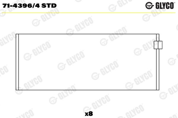 GLYCO Drijfstanglager 71-4396/4 STD GLYCO 71-4396/4STD Drijfstanglagerschalen Land Rover Discovery 2 prijs