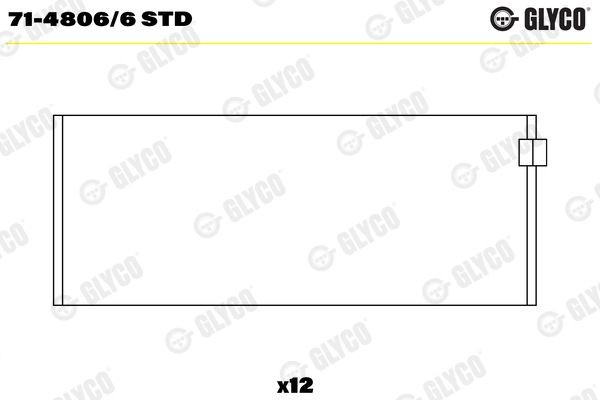 Drijfstanglager GLYCO 71-4806/6 STD GLYCO 71-4806/6 STD Drijfstanglagerschalen BMW 6-serie 2008