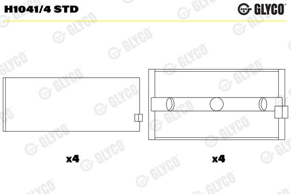 GLYCO Bronzine di banco H1041/4 STD GLYCO H1041/4 STD Bronzine albero motore Renault Laguna 1 Grandtour originali prezzo