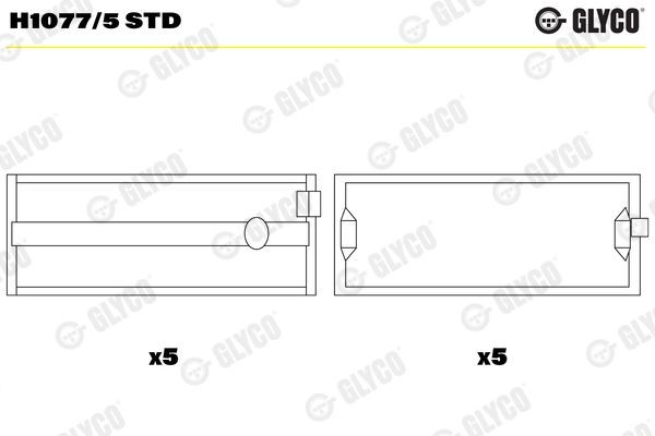 GLYCO Väntvõlli laager H1077/5 STD GLYCO H1077/5 STD Väntvõlli laager PEUGEOT 205 hind