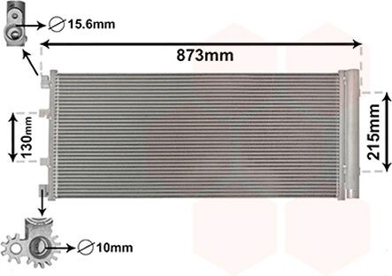 VAN WEZEL Air conditioning condenser 43005475 Nissan ALMERA VAN WEZEL ac condenser 43005475
