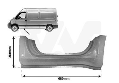 VAN WEZEL Rocker panel 4387101 Renault JL Rocker panel 4387101 VAN WEZEL