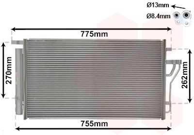 Condenseur, climatisation VAN WEZEL 82005279 VAN WEZEL 82005279 Radiateur de clim KIA SPORTAGE 2000