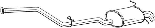 BOSAL Izplūdes gāzu trokšņa slāpētājs (pēdējais) 286-105 BOSAL 286-105 Izplūdes gāzu trokšņa slāpētājs eSprinter Van cena