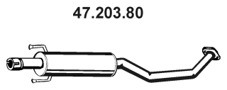 EBERSPÄCHER Uitlaat middendemper 47.203.80 Toyota RAV 4 Uitlaat middendemper EBERSPÄCHER 47.203.80