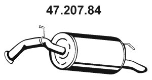EBERSPÄCHER Rear silencer 47.207.84 47.207.84 EBERSPÄCHER exhaust silencer TOYOTA PASEO