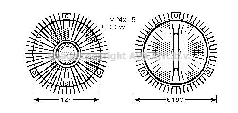 PRASCO Clutch, kjølevifte AIC286 AIC286 Radiatorvifte kobling AUDI CABRIOLET PRASCO
