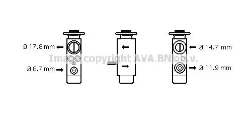 PRASCO Paisuntaventtiili, ilmastointilaite BW1088 BMW Z3 Roadster ilmastoinnin paisuntaventtiili PRASCO BW1088