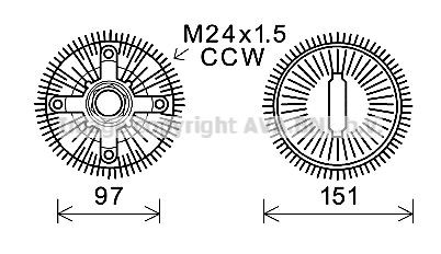 PRASCO Fan clutch BWC392 PRASCO BWC392 genuine Land Rover L405 fan clutch price