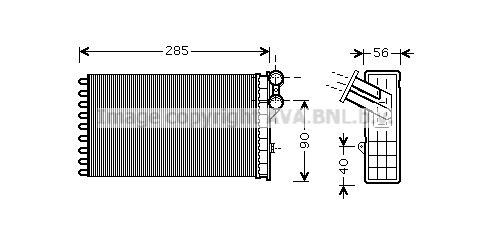 PRASCO Radiateur de chauffage CNA6239 Peugeot 305 Radiateur de chauffage PRASCO CNA6239