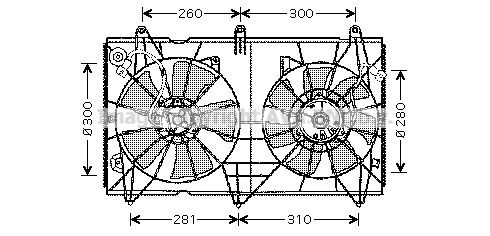 Motoventilateur PRASCO HD7516 PRASCO HD7516 Ventilateur de moteur Honda ACCORD 2004