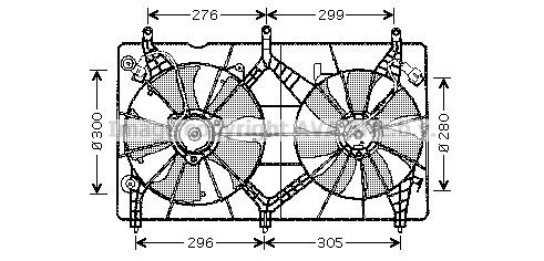 PRASCO Ventilátor chladenia motora HD7517 HD7517 Ventilátor chladiča PRASCO HONDA FR-V