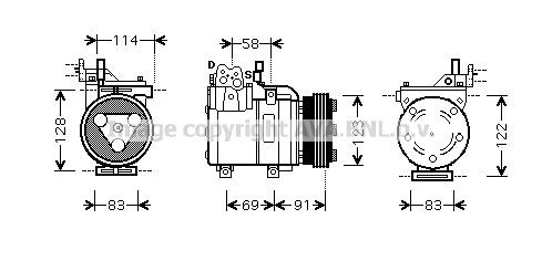 Kompresor klimatizácie PRASCO HYK196 PRASCO HYK196: Kompresor klimatizácie Hyundai ACCENT 2000