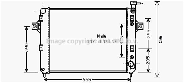 Radiateur du moteur PRASCO JE2044 PRASCO JE2044: Radiateur de refroidissement moteur Jeep GRAND CHEROKEE 2002