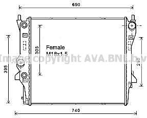 Radiator, motorkjøling PRASCO JR2053 PRASCO JR2053 Radiator JAGUAR XJ 2018