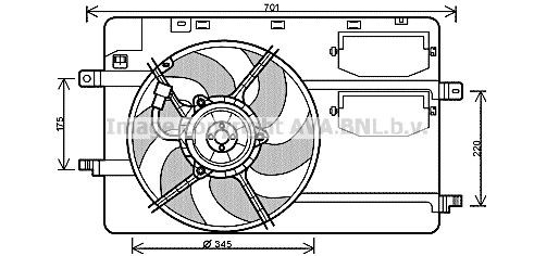 Jäähdyttimen tuuletin PRASCO MC7506 PRASCO MC7506 SMART FORFOUR 2014 Jäähdyttimen puhallin