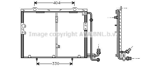 Condensor voor airco PRASCO MS5290 PRASCO MS5290: Condensator, airconditioning Mercedes SLK 2000